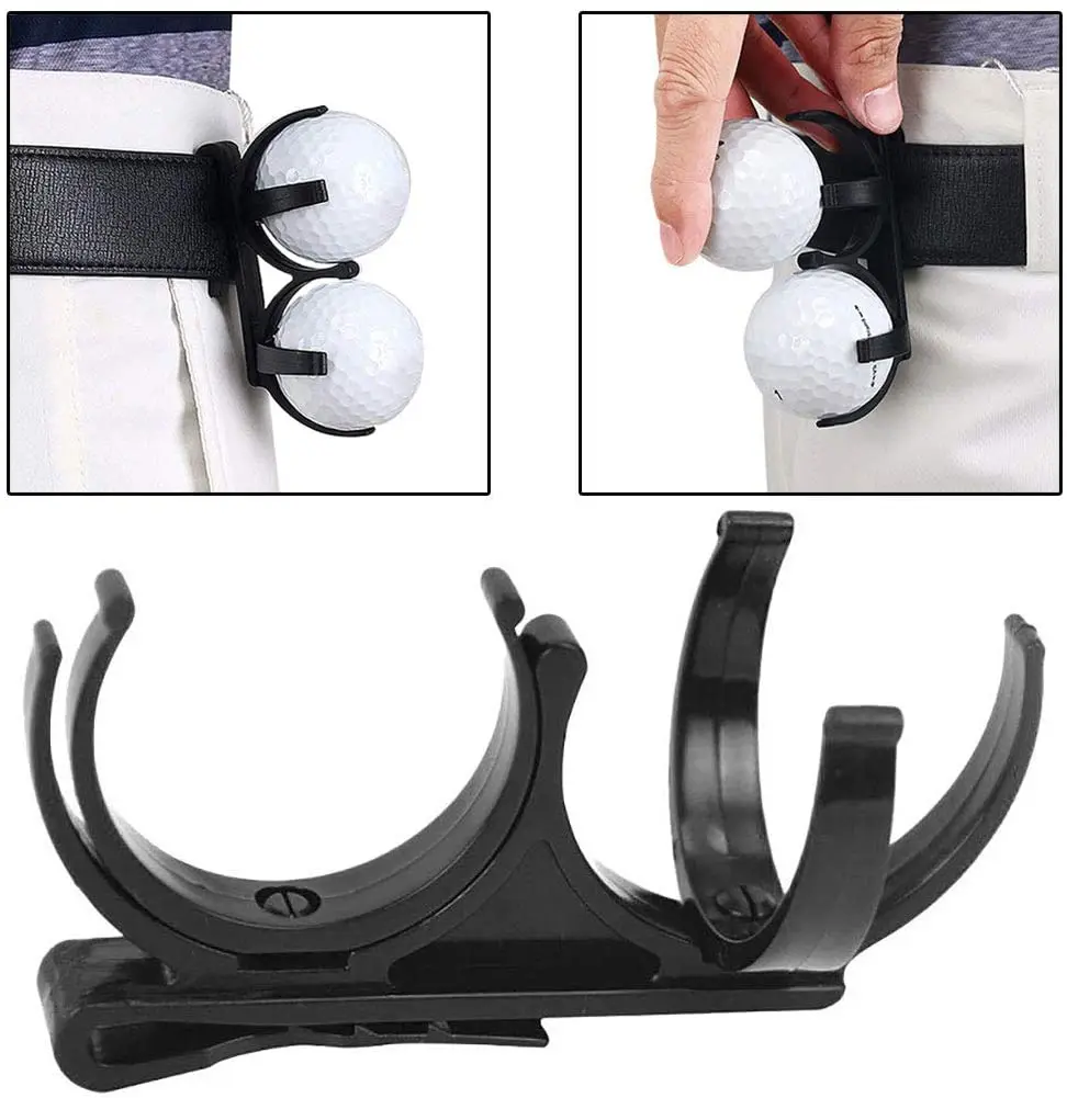 2Pcs Portable Golf Ball Clamp Plastic Golf Ball Clip Holder With Belt Golf Accessories