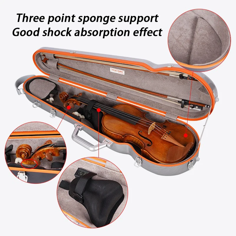 3/4 4/4 Violin Case Waterproof Double Shoulder Violin Box Lightweight Portable Carrying Hard Case Violins Instrument Musical Bag