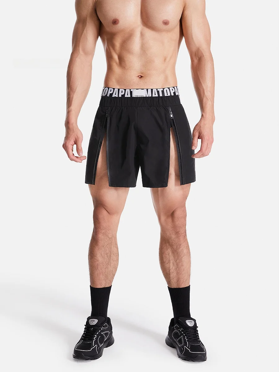 

Atopapa Summer Sports Shorts Elastic Waist Double Zipper Butt Enhancing Leggy Fashionable Fitness Waterproof Beach Pants