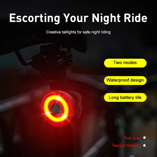 Imagen 2 del producto Luz LED de advertencia para bicicleta de montaña, faro trasero para tija de sillín, accesorios de ciclismo