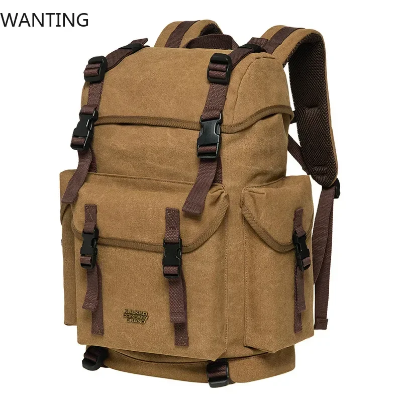 

KAUKKO Vintage Casual Polyster And Leather Rucksack Backpack