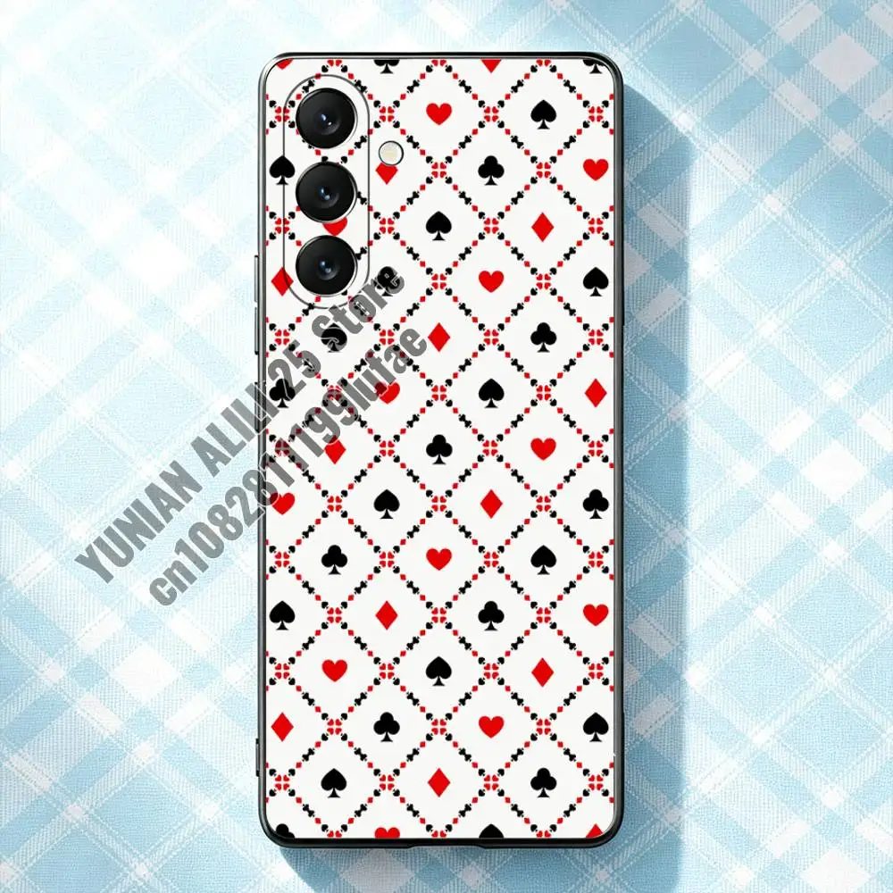 Poker Card Suit Art Phone Case for Samsung Galaxy S21 S22 S23 Ultra Plus S24 S25 S26 FE Lite TPU Protector 5