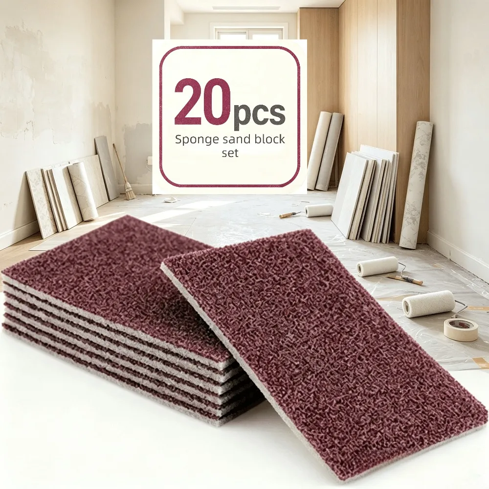 20PCS Sanding Sponge Blocks, Hand Tool for Wall Paint Wallpaper Trimming Wood Polishing, Multifunctional Renovation