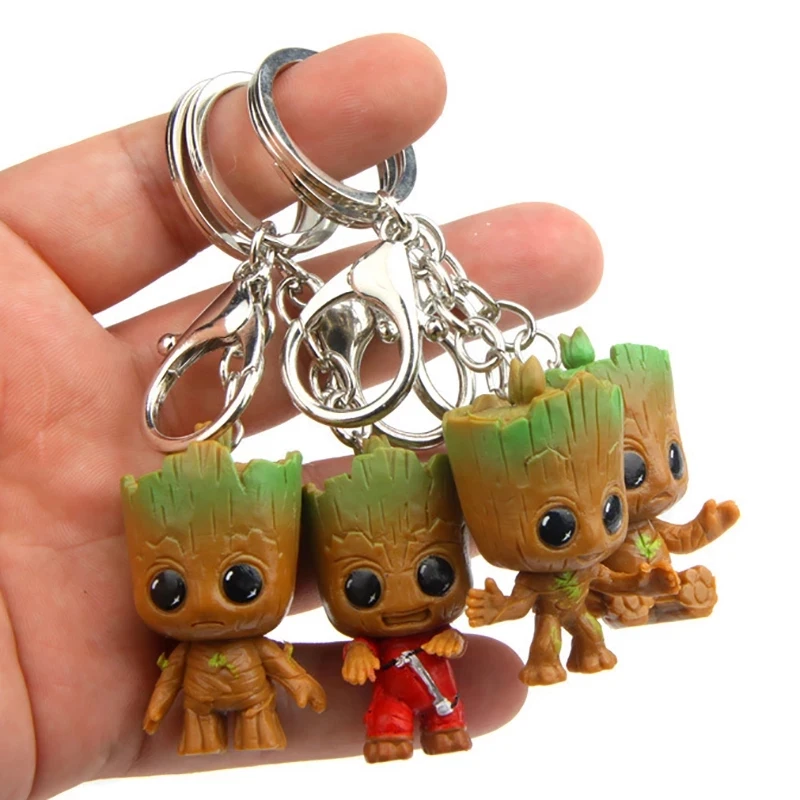 Disney Marvel Baby Groot Keychain Boy Girl Guardians of The Galaxy Groot Keychain Backpack Pendant Tree Cartoon Figure Toy Gift