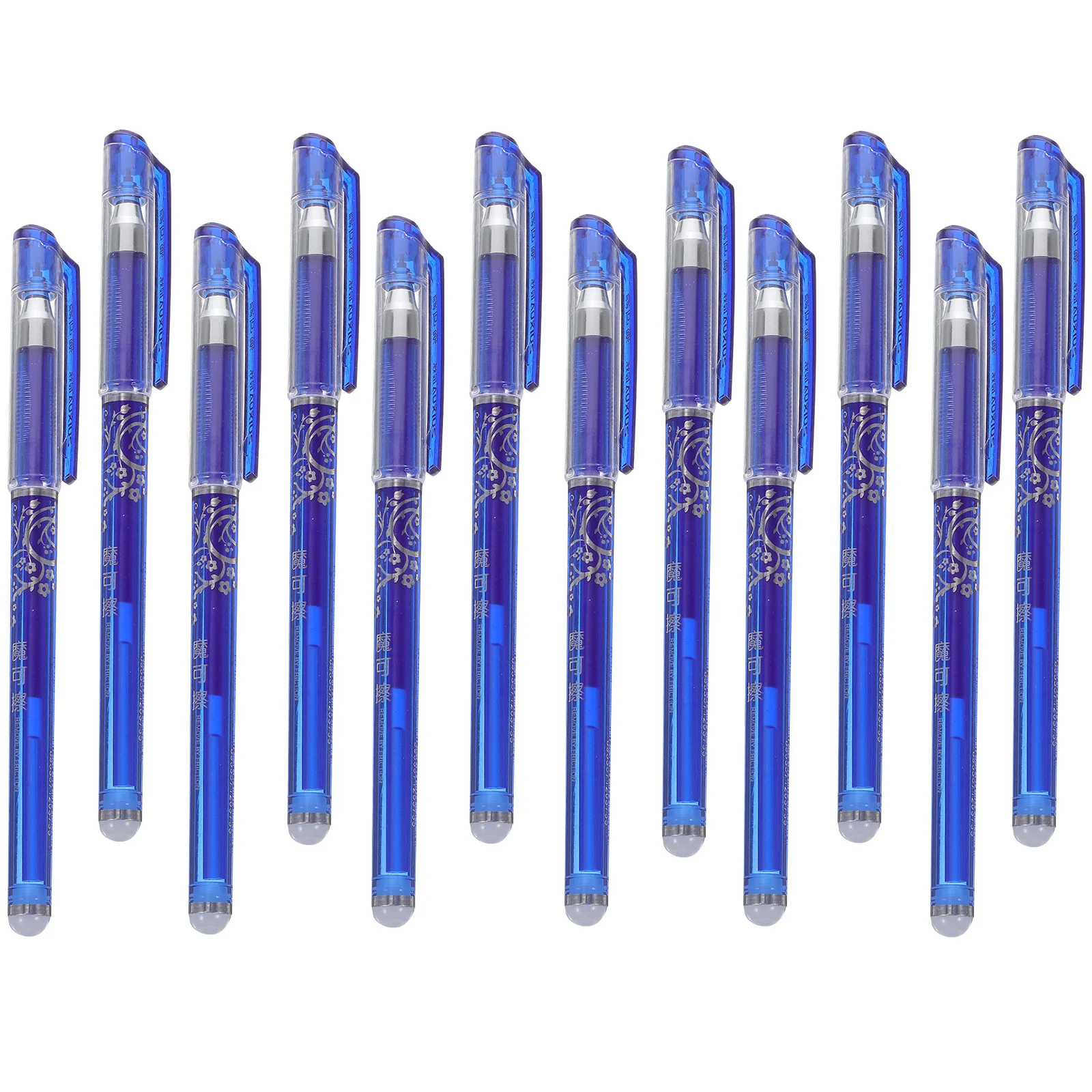 12Pcs Blue Erasable Pens Set Fine Point 0.5mm Quick Dry Writing Pens for Students Office Note Taking Bulk Blue Pen
