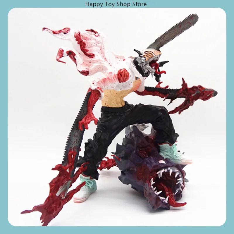 

29cm Chainsaw Man Denji Vs Bat Devil Anime Action Figure Model Collectible Statue Desktop Display Gift For Men Boys Collector'S