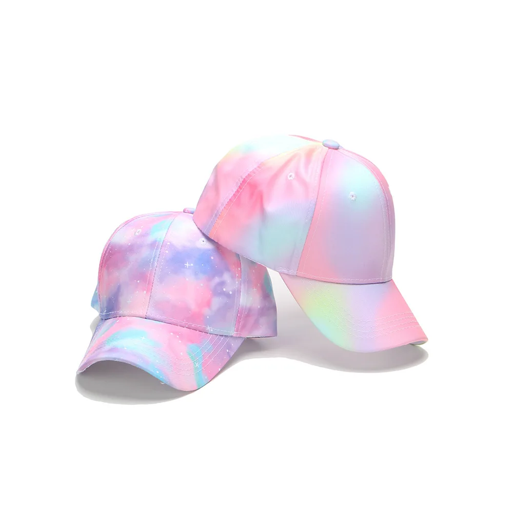 Fashion Color Tie Dye Hat Spring Autumn Breathable Baseball Cap Personality Outdoor Sports Sun Protection Hat