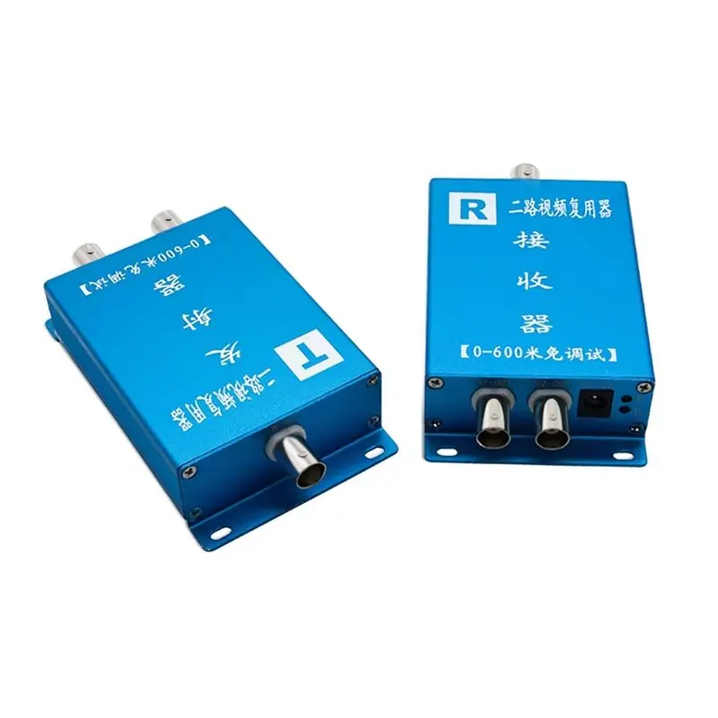 DT51 2CH Video Multiplexer Dual Video Multiplexer 4 Video Superimposer Composite Device Blue Metal