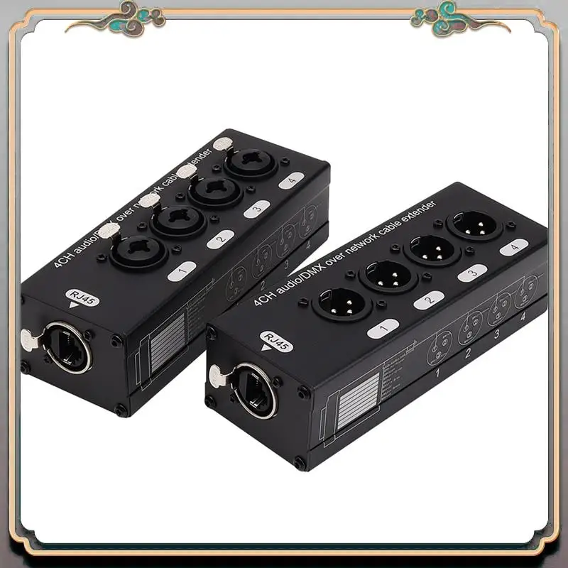 A46M-4Pair extensor de Cable de Audio DMX sobre red XLR de 4 canales y 3 pines o 6,3 Mm, extensor de señal de red DMX512 macho + hembra