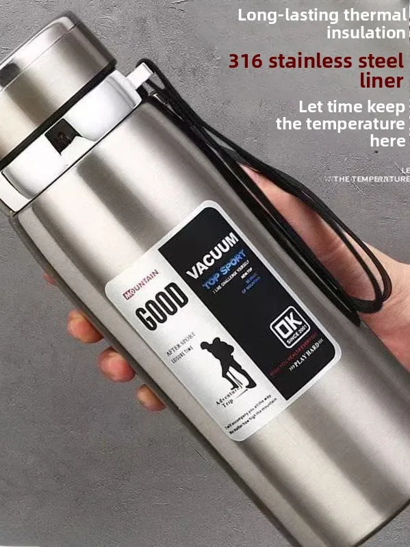 

Новая термокружка из нержавеющей стали 2025 года, портативная, для мужчин и женщин, для офиса, автомобиля, улицы, серебристого цвета