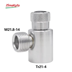 Adaptador de llenado de Metal de Tr21-4, Kit de conector de tanque de cilindro de Gas CO2 para Sodastream a W21.8-14, regulador de elaboración casera de acuario