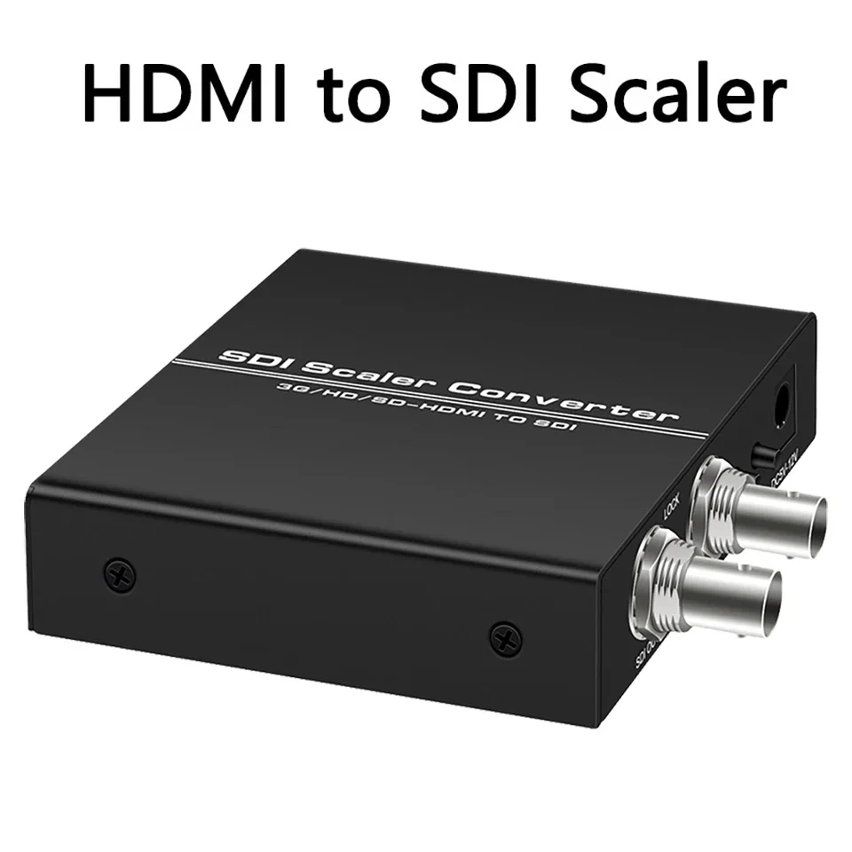 

HDMI-compatible to 2 SDI Scaler Converter 1080p Full HD 2 Port SD-SDI/HD-SDI/3G-SDI BNC SDI for TV DVD Monitor