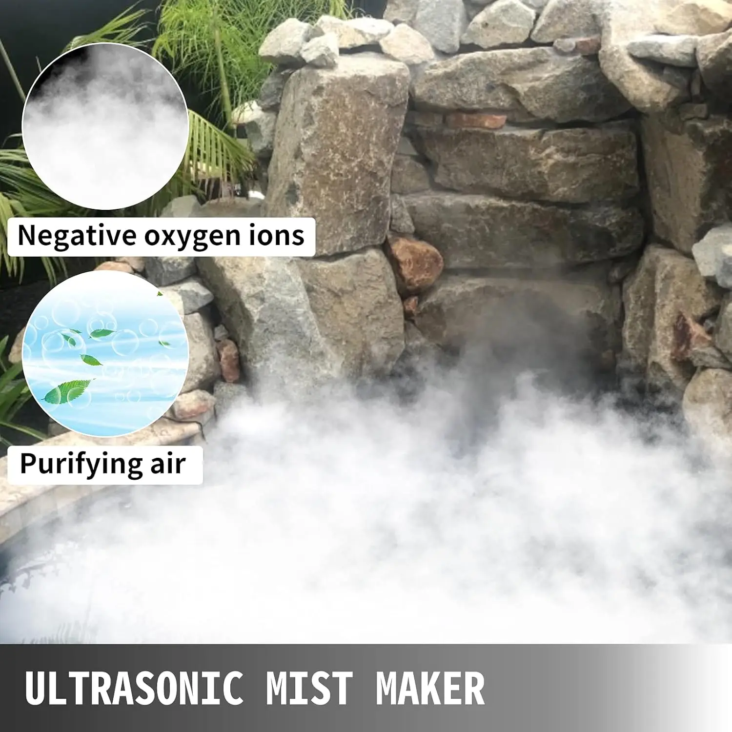Generador de niebla nebulizador ultrasónico de 10 cabezales con fuente de alimentación impermeable humidificador nebulizador ultrasónico de acero inoxidable