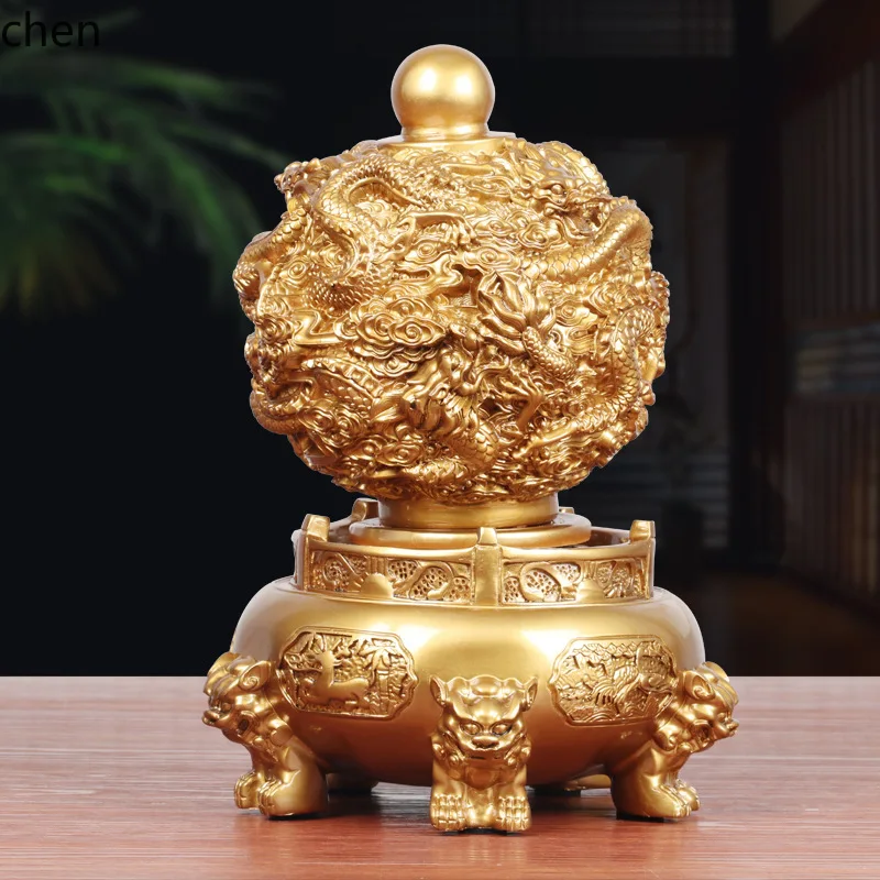 Nine Turns of the Universe Tripod Ornament Wine Cabinet Decoration Office Desk Display Entrance Opening Craft Gift