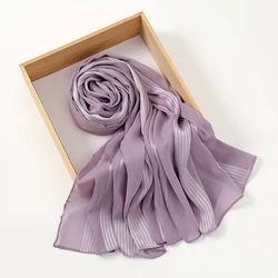 70*180cm Fashion Shiny Scarf Head Hijab Wrap Solid Women Shawls Femme Lady Headband Muslim Hijabs Ramadan