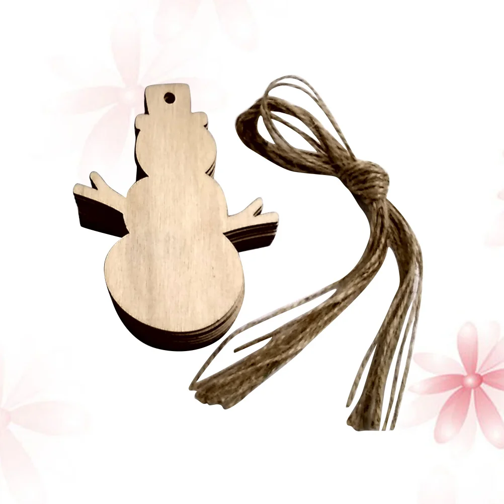 

10Pcs Christmas Snowman Hanging Decor 10Cm Wooden Pendant for Wall Tree Door Indoor Outdoor Holiday Party Decoration Hollow-Out