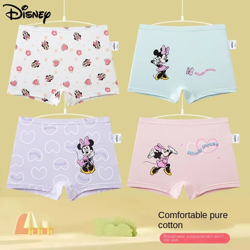 Sweet Minnie Disney series girls' new cute and creative cartoon pattern soft and comfortable pure cotton breathable boxer briefs