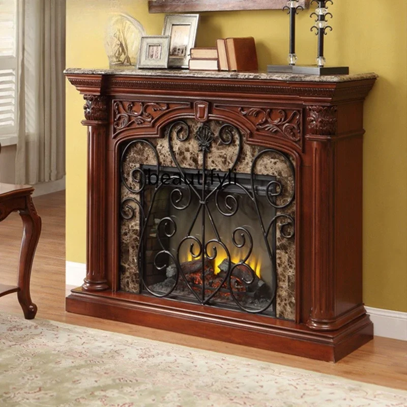 

X American fireplace living room home entrance retro European simulation carbon fire decorative cabinet