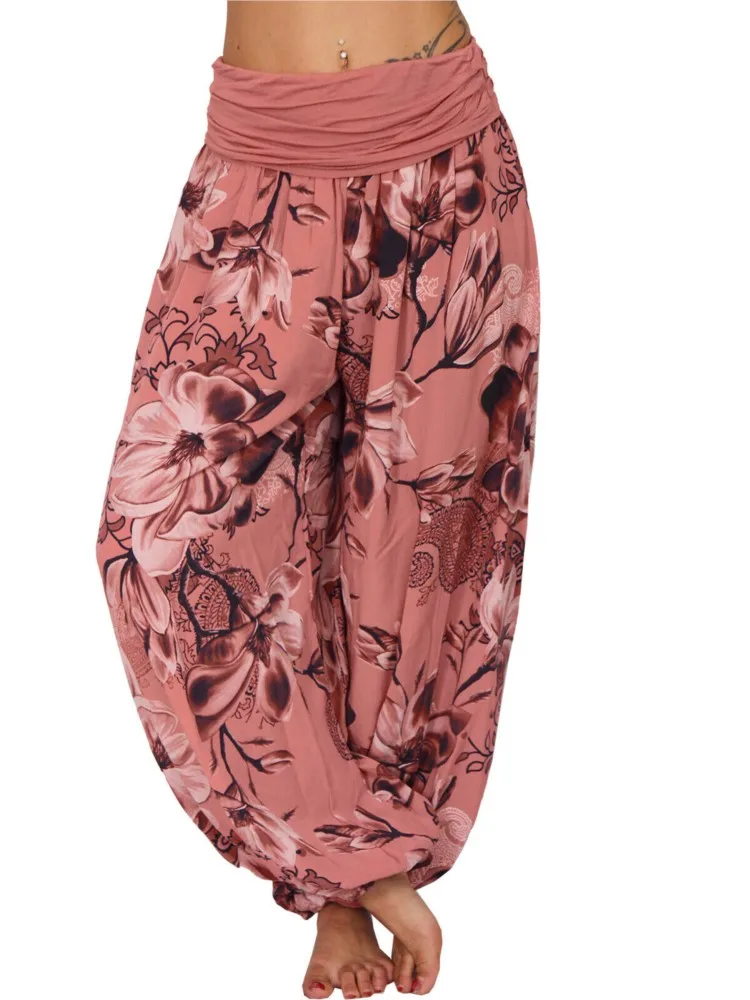 New Spring Summer New Woman's Fashion Retro Harlan Wide Leg Pants Casual Print Loose Long Pants Women's Sports Elastic Pants
