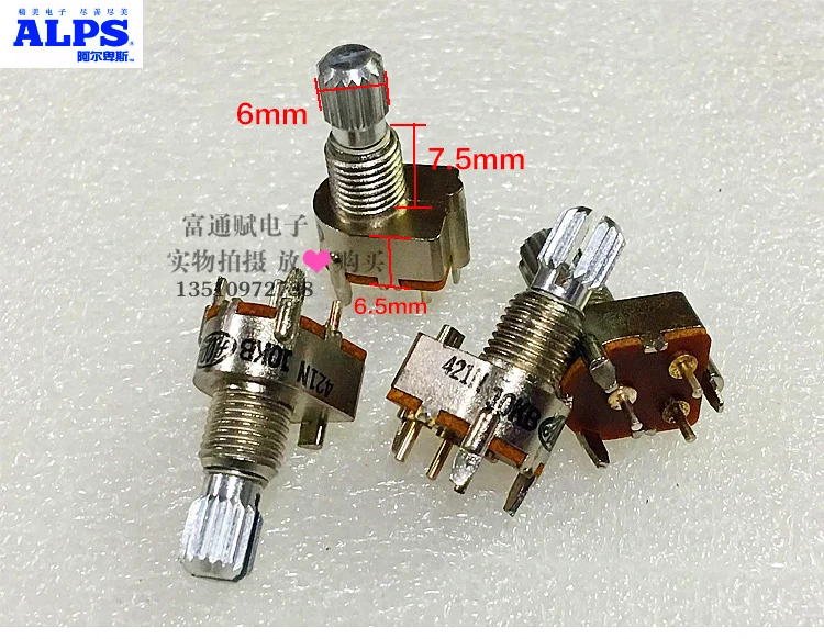 

Import original Japan ALPS 10 rotary potentiometer RK10Y1110011A single link B10K 15mm shaft