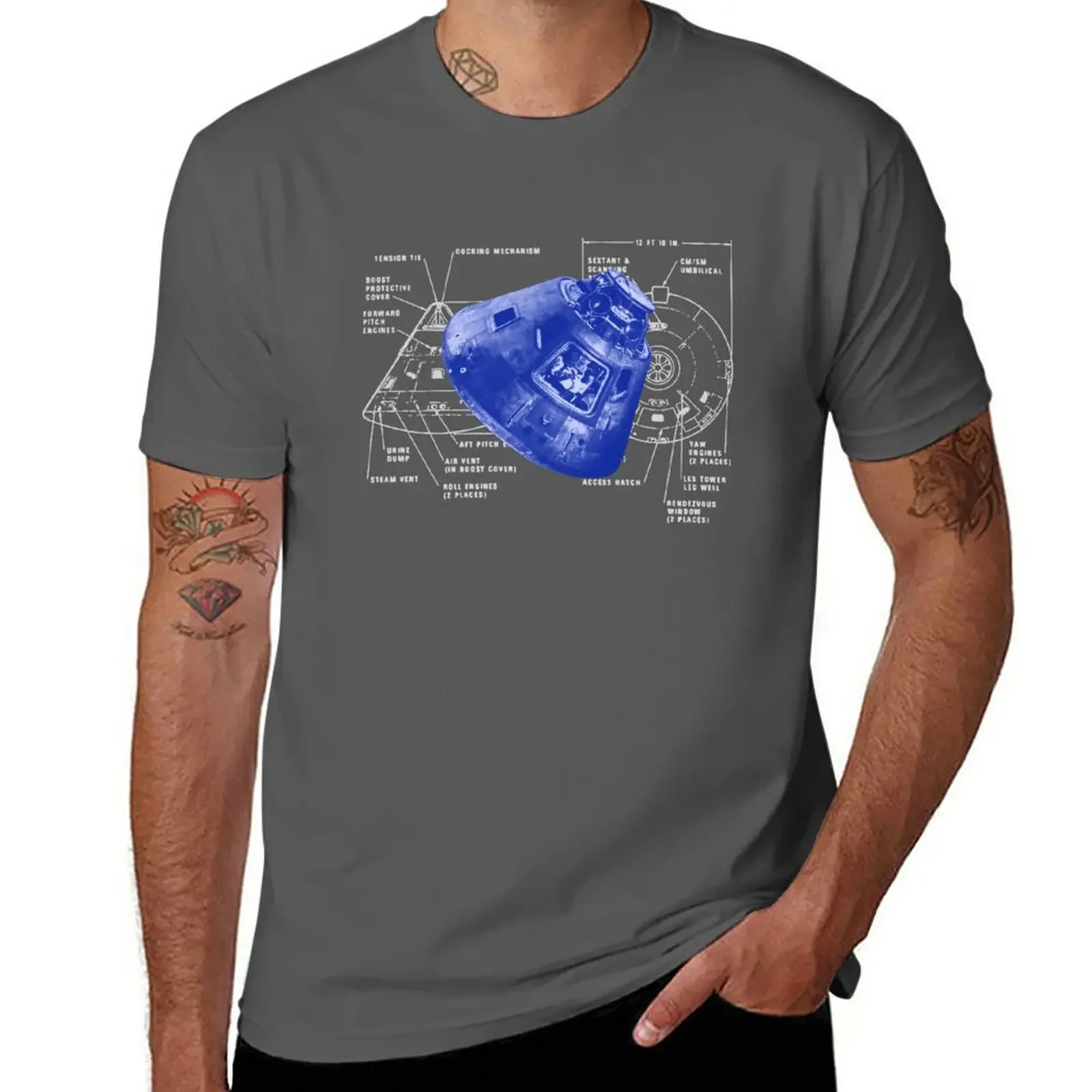 New Apollo 11 Command Module Columbus T-Shirt T-shirt for a boy anime clothes plus size t shirts fitted t shirts for men