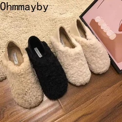 Autumn Winter Warm Cotton Women Flats Shoes Fashion Shallow Slip On Shoes Ladies Comfort Soft Sole House Loafer Shoes