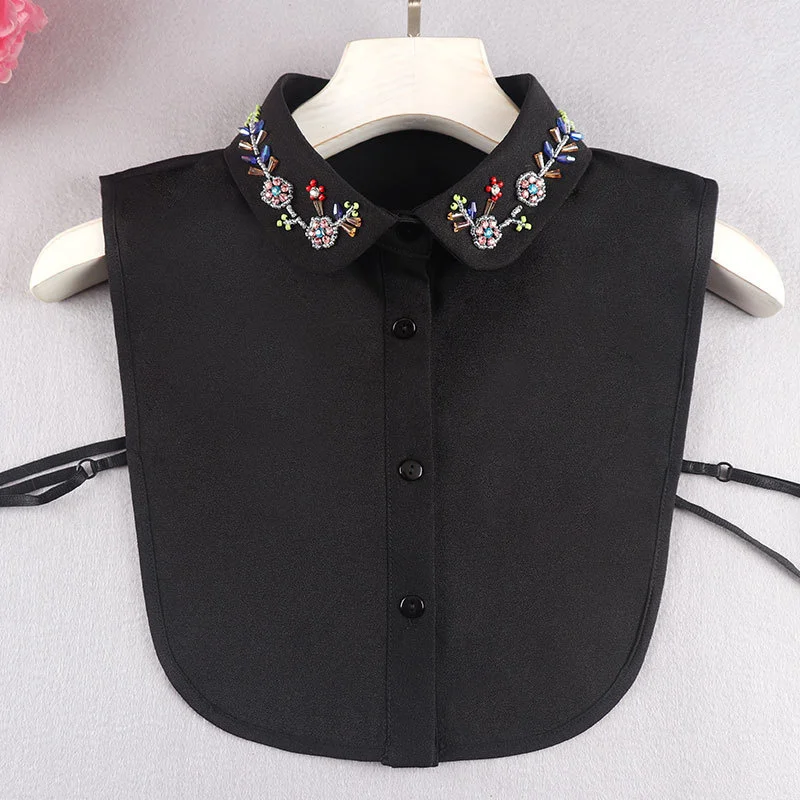 Japan And South Korea Fashion Versatile Hand Beaded Fake Shirt Female Doll Collar