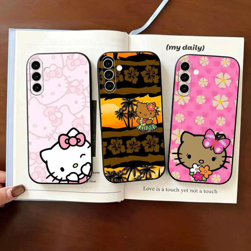 Cute Hello Kitty-Y White  Phone Case For Samsung Galaxy A73,A72,A71,A70,A53,A52,A51,Others Soft Black Cover