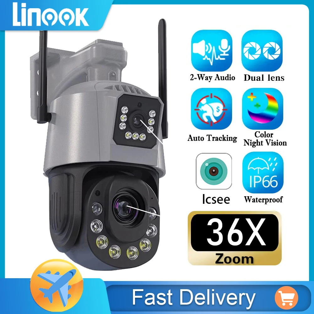 camera ao ar livre sem fio zoom optico 8mp conexao cctv 360wifi ptz4k conexao cctv em casa telefone ate 500 metros linook icsee36x 01