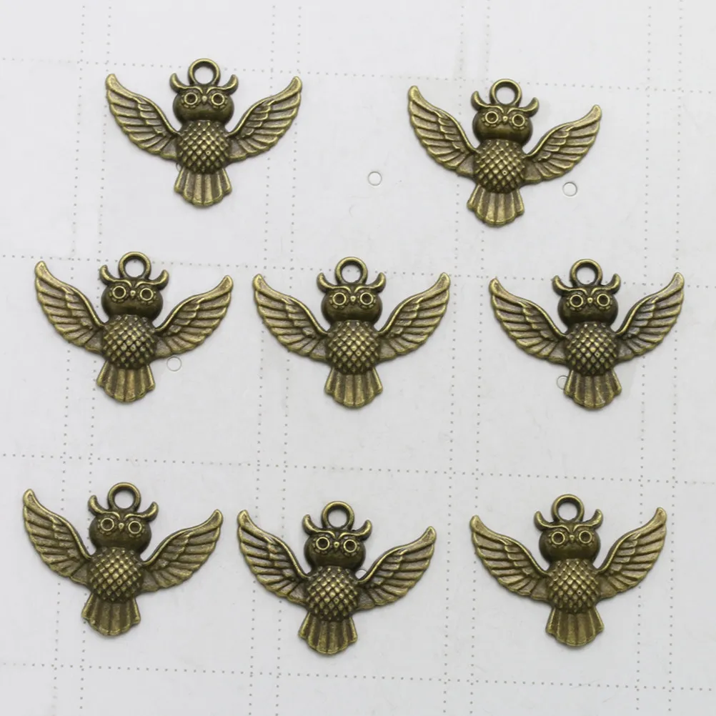 

20 шт. подвесок из сплава в форме совы с летящим дизайном, аксессуары для самостоятельного изготовления украшений, для ожерелий, браслетов, шармов и кулонов