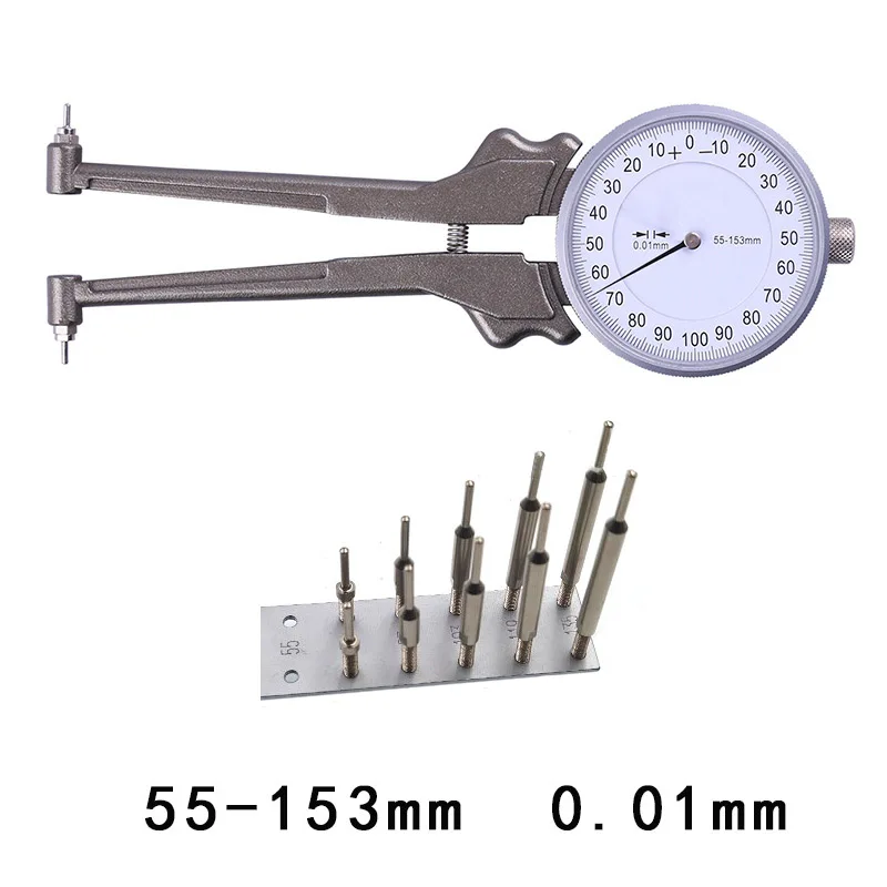 0.01mm Measuring Range 8-28mm 55-153mm Tip Probe Internal Caliper Dial Internal Caliper Internal Thickness Gauge