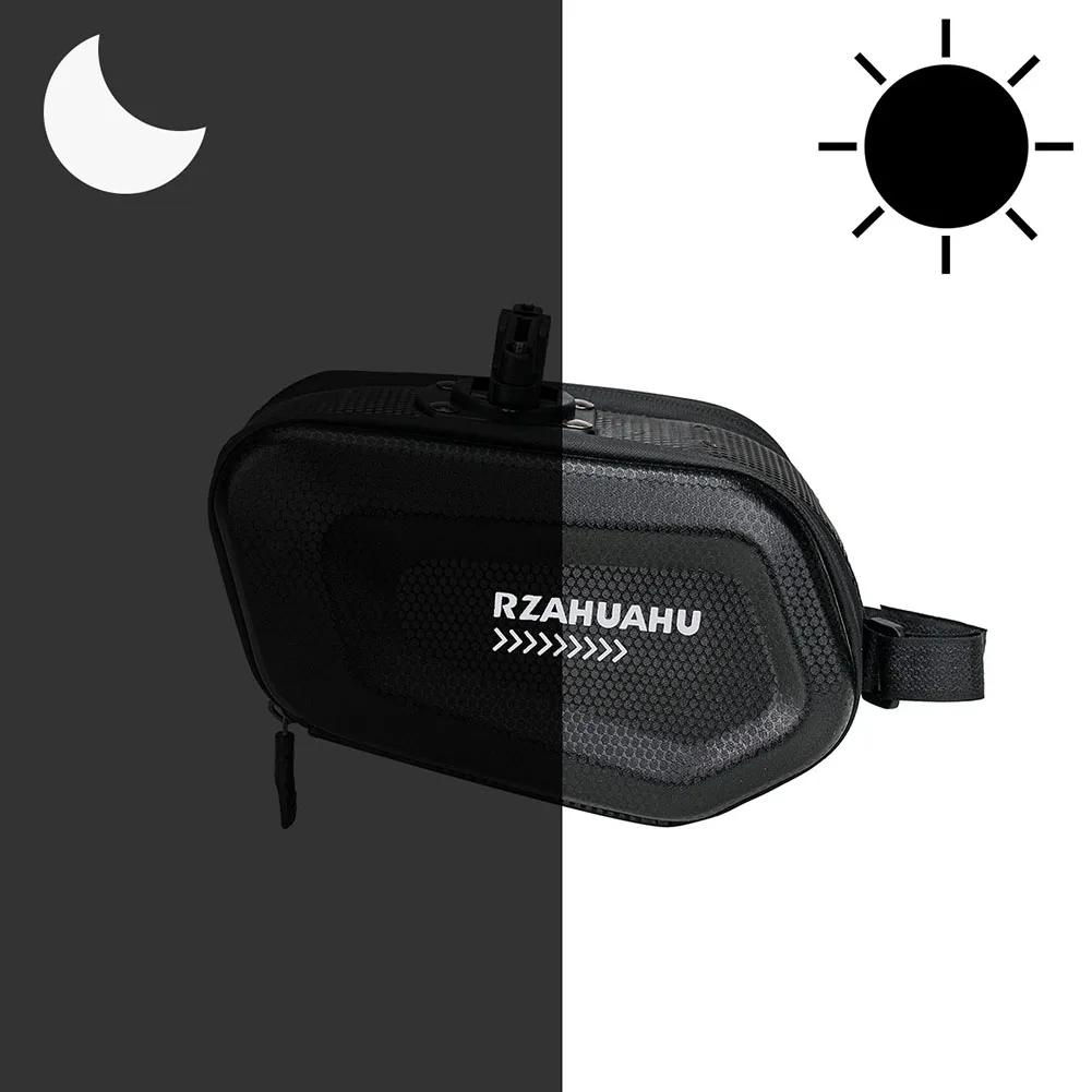 RZAHUAHU Bike Seat Tail Pouch Bag Night Reflection Hard Shell Cycling Accessories 2.5L Large Capacity Bike Seat Tail Rear Pouch