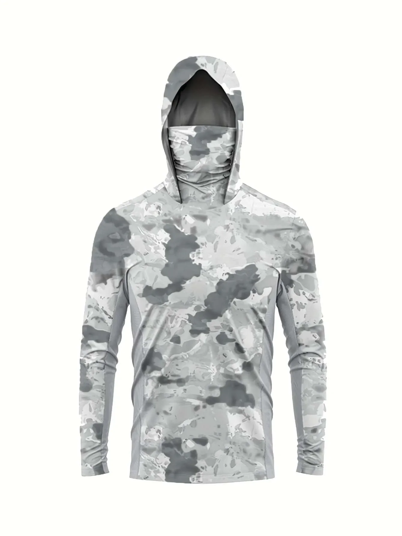 قمصان الصيد الرجال الشمس حماية هوديي قناع الكل في واحد ملابس الصيد Ropa Pesca الصيد التخييم الصيد تي شيرت Upf 50 +