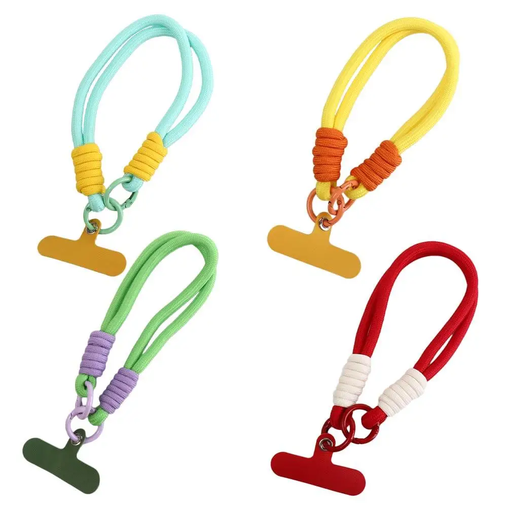 Woven Candy Colors Phone Chain Candy Colors Iridescence Cellphone Anti-Lost Lanyard Short Style 18.5cm Mobile Phone Wrist Rope