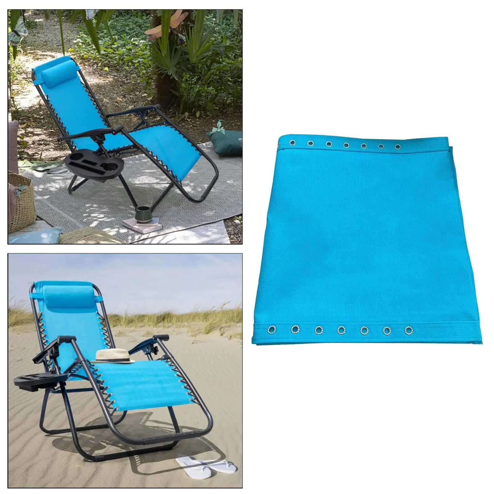 Universal Recliner Cover Fabric Mesh Cloth Replacement for Outdoor Patio Folding Chair Pool Lounges 160x43cm