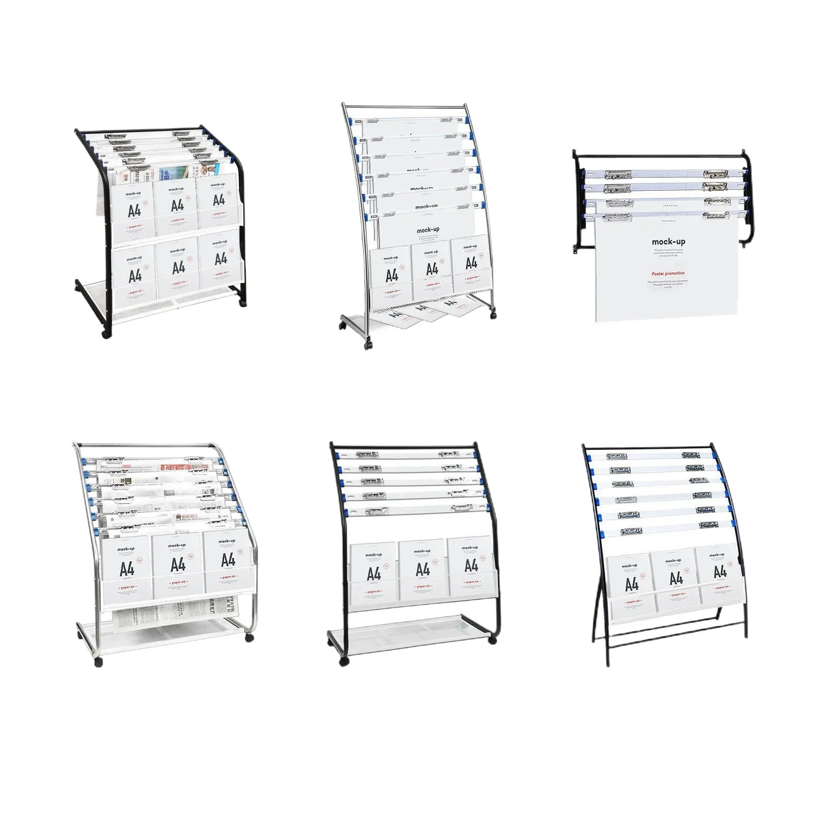 

Xiyuan floor newspaper rack wall-mounted publicity magazine rack vertical metal storage and finishing data display rack
