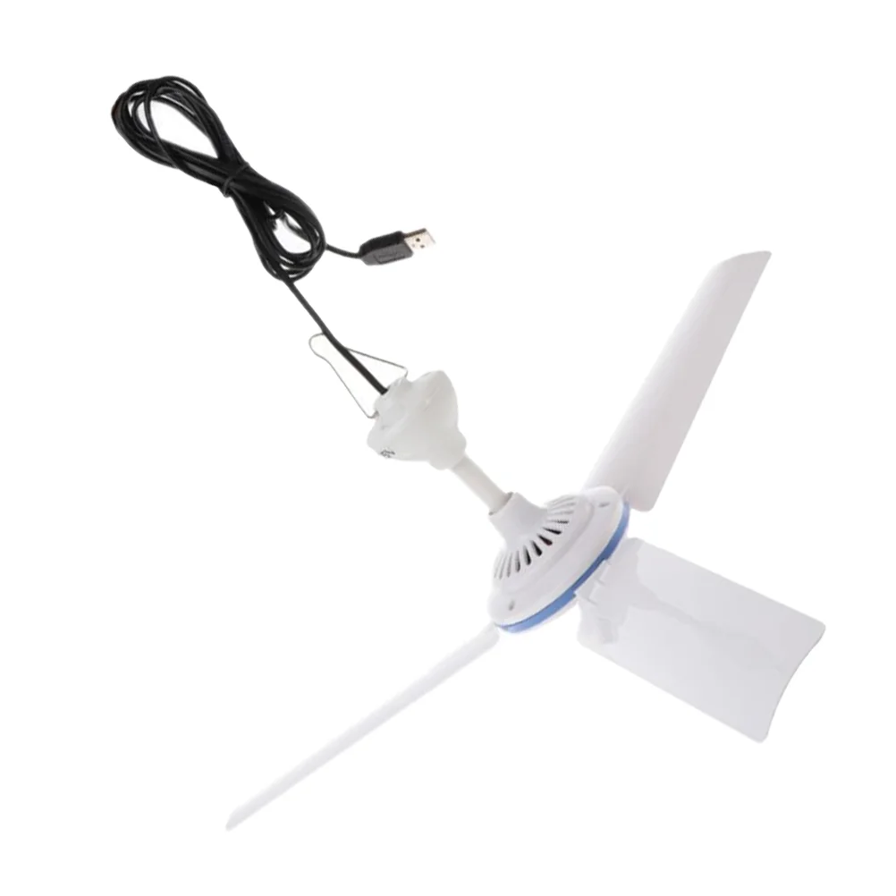 Tent Fan with Detachable Blade Ceiling USB Electric Hanging Small for Outdoor Gazebo White