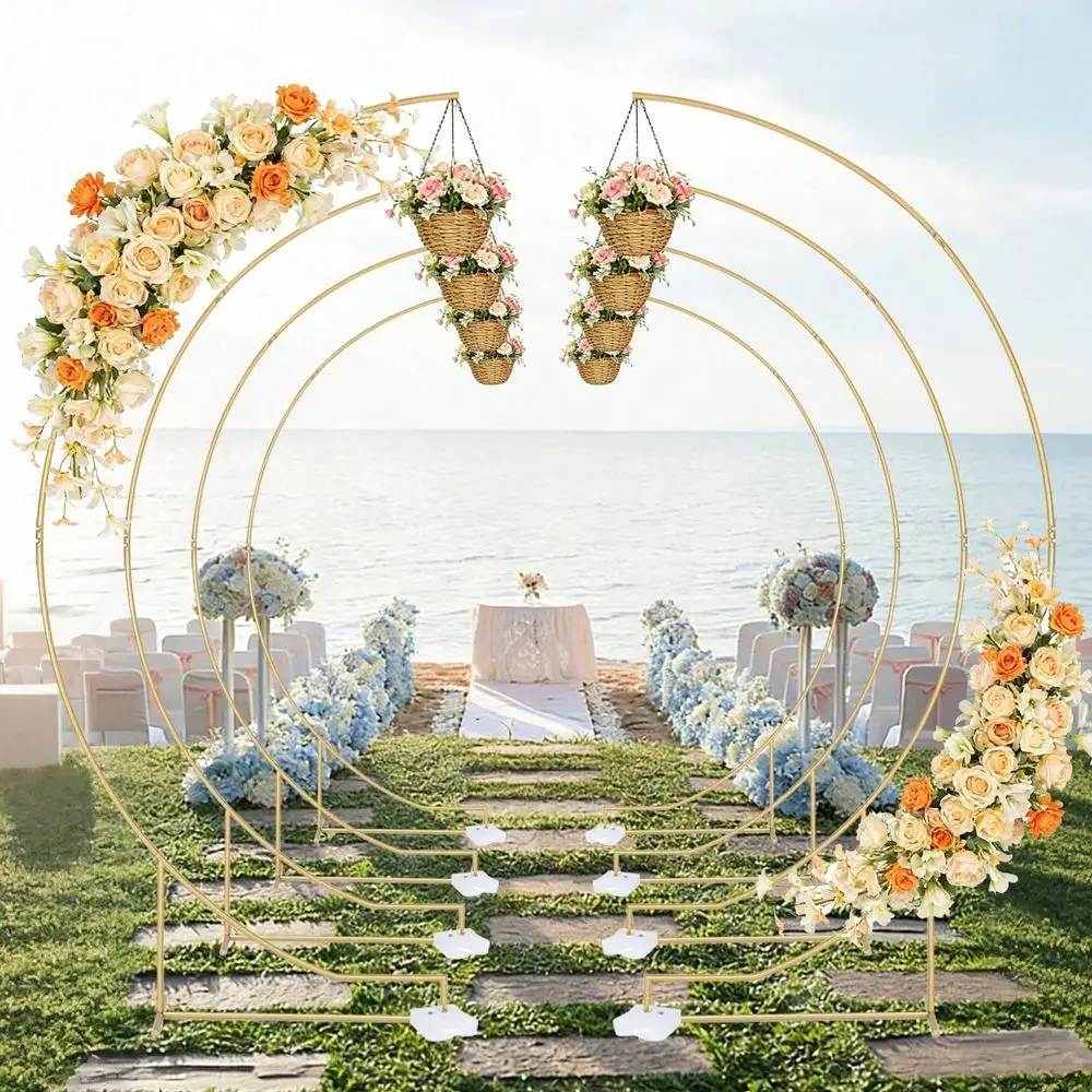 

Набор из 6 изогнутых арок для свадебных торжеств, 8,2 фута, металлическая арка для воздушных шаров, подставка для декораций на свадьбу, B