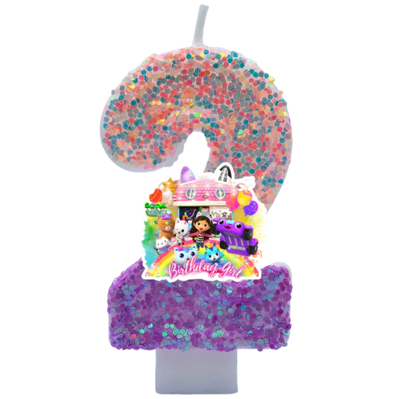 Niedliche Gabbys Dollhouse Nummer 0-9 Anime 3D-Kerze Kindergeburtstag Party Geburtstagstortenkerzen Baby-Shower-Party Geschenke – Detail 2