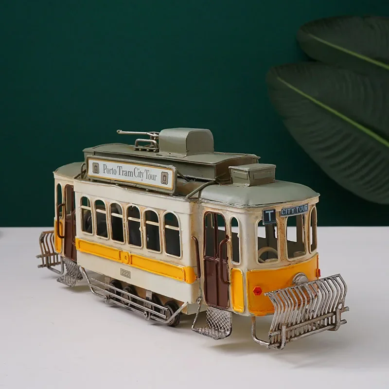 Home Accessories Indoor Retro Industrial Style Metal Trolley Miniature Model Steampunk Antique Decorations Room Accessoriesgift