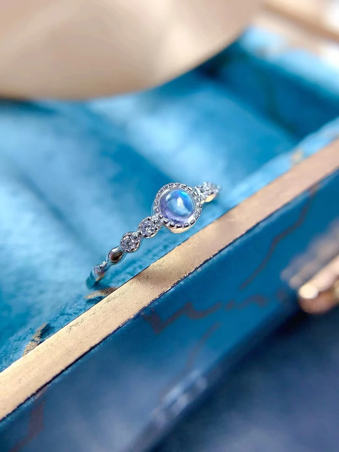 

Natural Moon Stone Rings for women silver 925 jewelry luxury gem stones 18k gold plated free shiping items