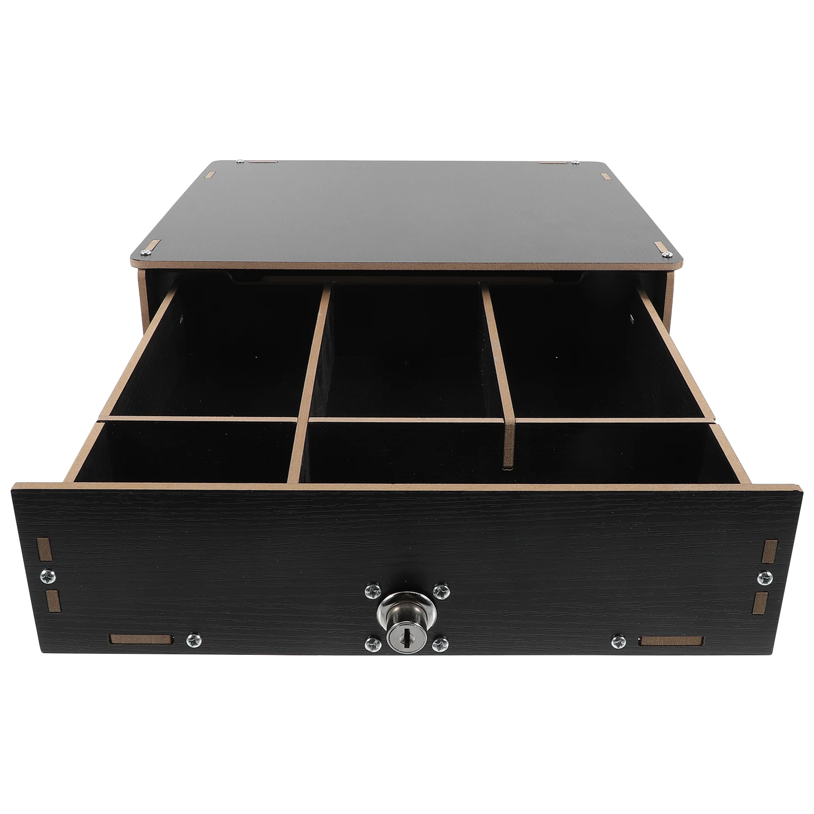 

Cash Register Tray Insert Wooden Multi-Grid Box for Money Storage Organizer Compartment Bills Coins Desktop File Holder