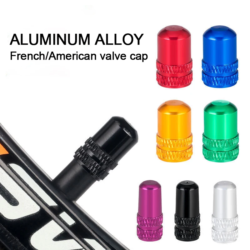 2pc Bicycle Valve Cap Aluminum Alloy Presta/Schrader Road Mountain Bike Tire Valve Cap Dust Protection Cover Bicycle Accessories