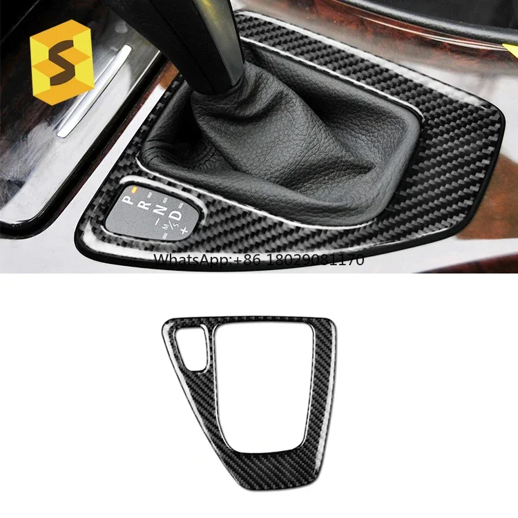 DJ3060 High Quality Car Interior Decoration For BMW E90 E92 E93 Gear Shift Panel Real Carbon Fiber Sticker