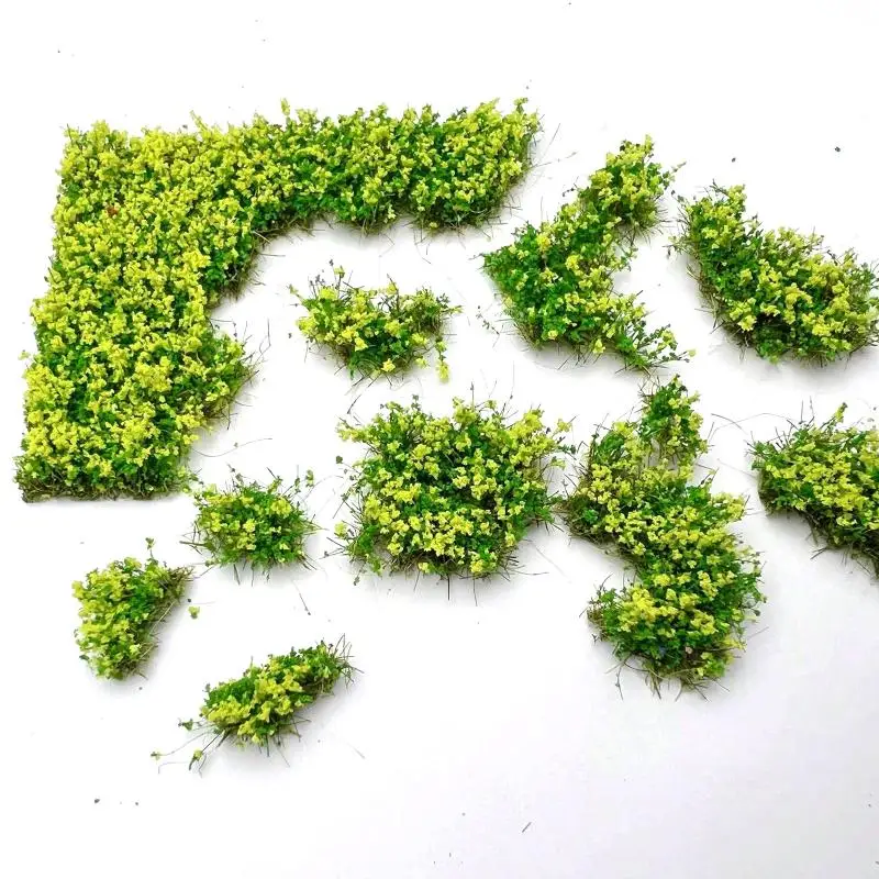 Artificial Miniature Flower Cluster Vegetation Tearable Grass Tufts Model Scenery DIY Moss for Diorama and Railroad Layouts