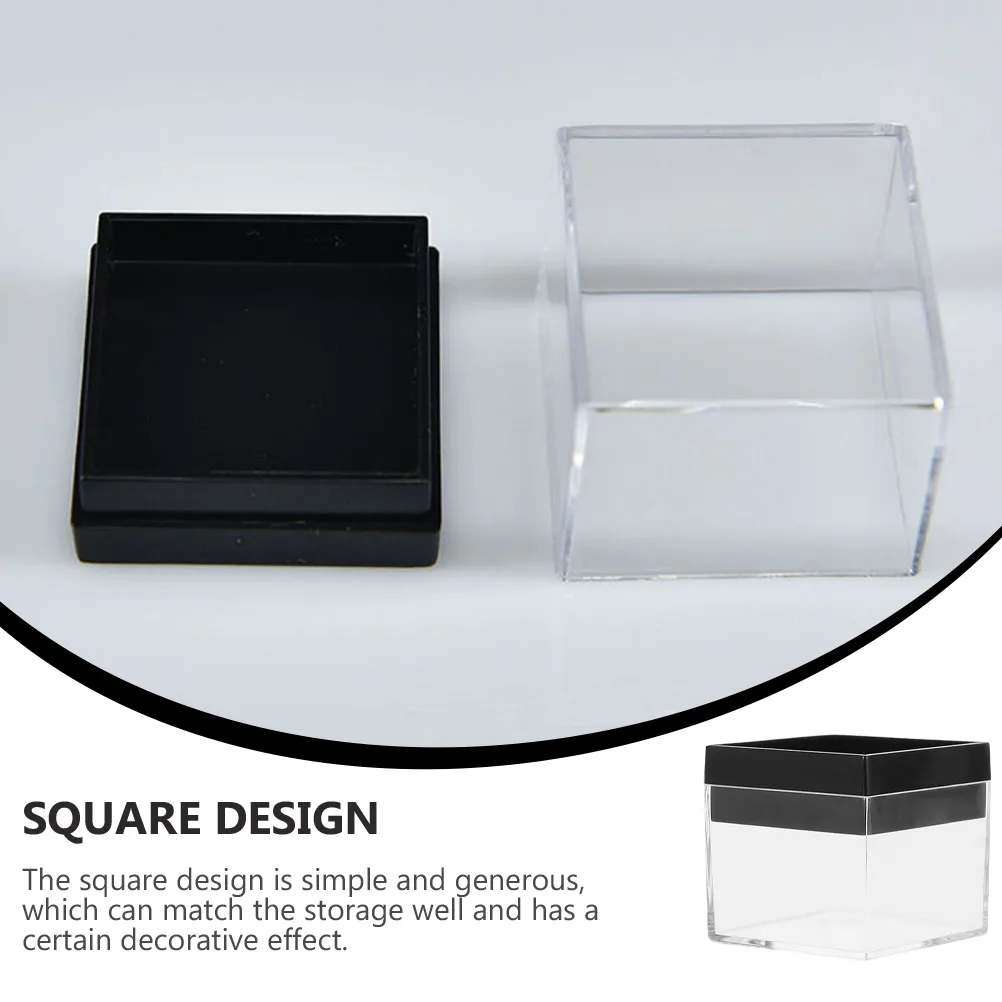 

12Pcs Square Plastic Box Transparent Display Case for Specimen Mineral Collection Storage Container Jewelry Organizer Fine