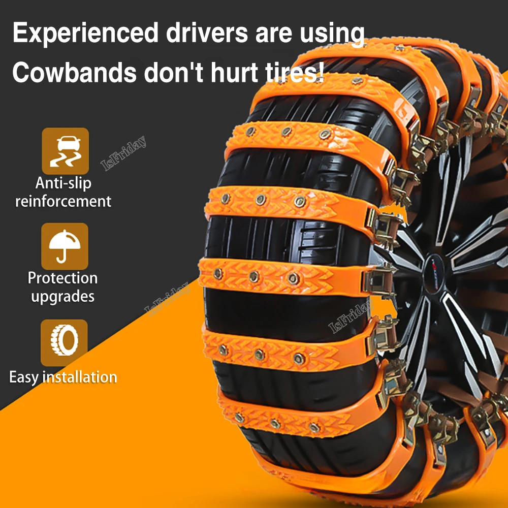 

ISFRIDAY Automobile Tires, Anti Slip Vhains, Vans, Sedans, Off-road Vehicles, Snow Chains Should Be Universal
