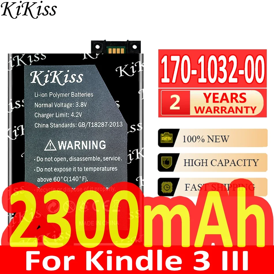 

KiKiss Battery For Kindle 3 Kindle3 III Keyboard EReader D00901 Graphite 170-1032-00 2300mAh Li-ion Battery + Tracking Number