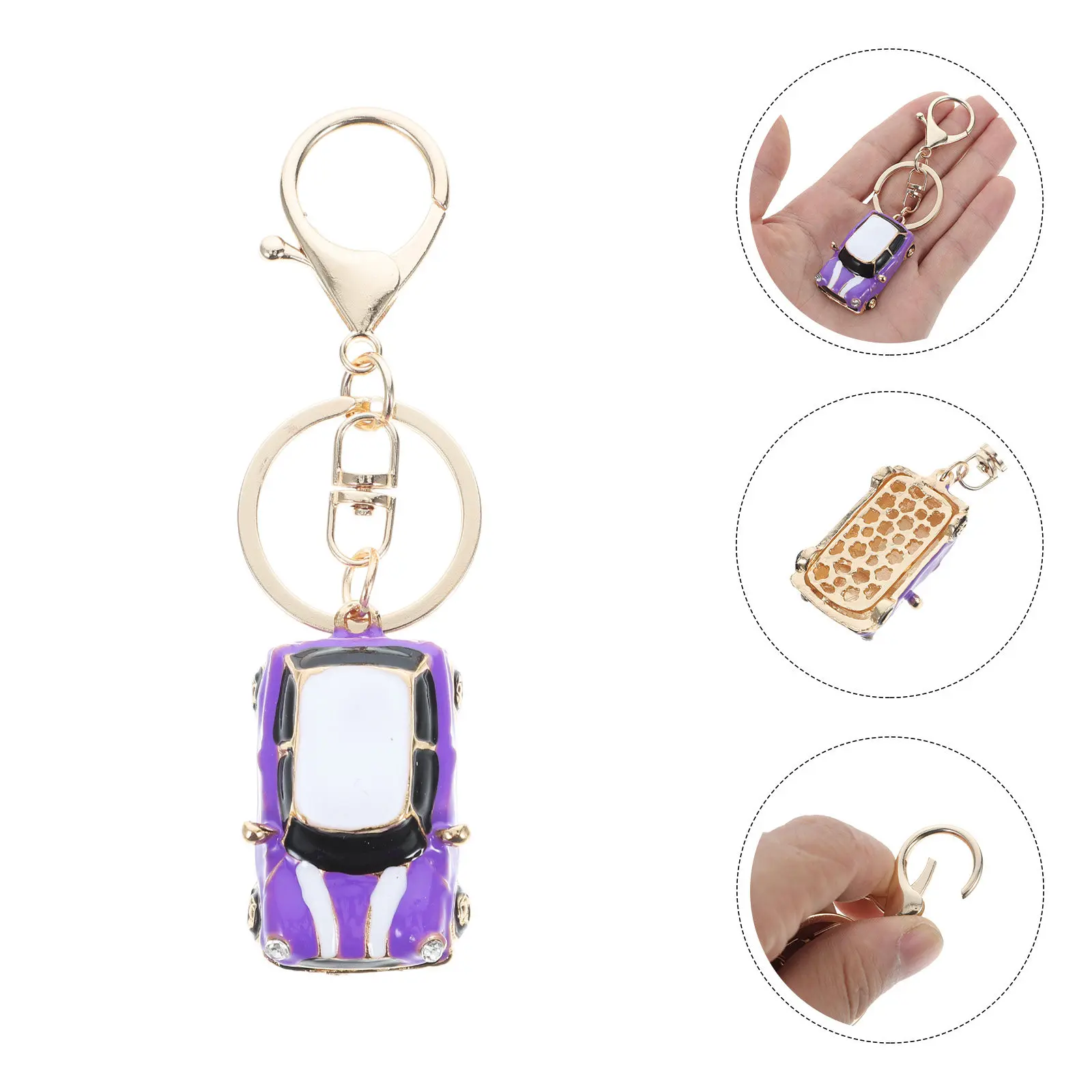 Cute Miniature Car Keychain Elegant Keyring for Keys Bags Purses Handbags Backpacks Car Enthusiasts Gift Retro Decorative Charm
