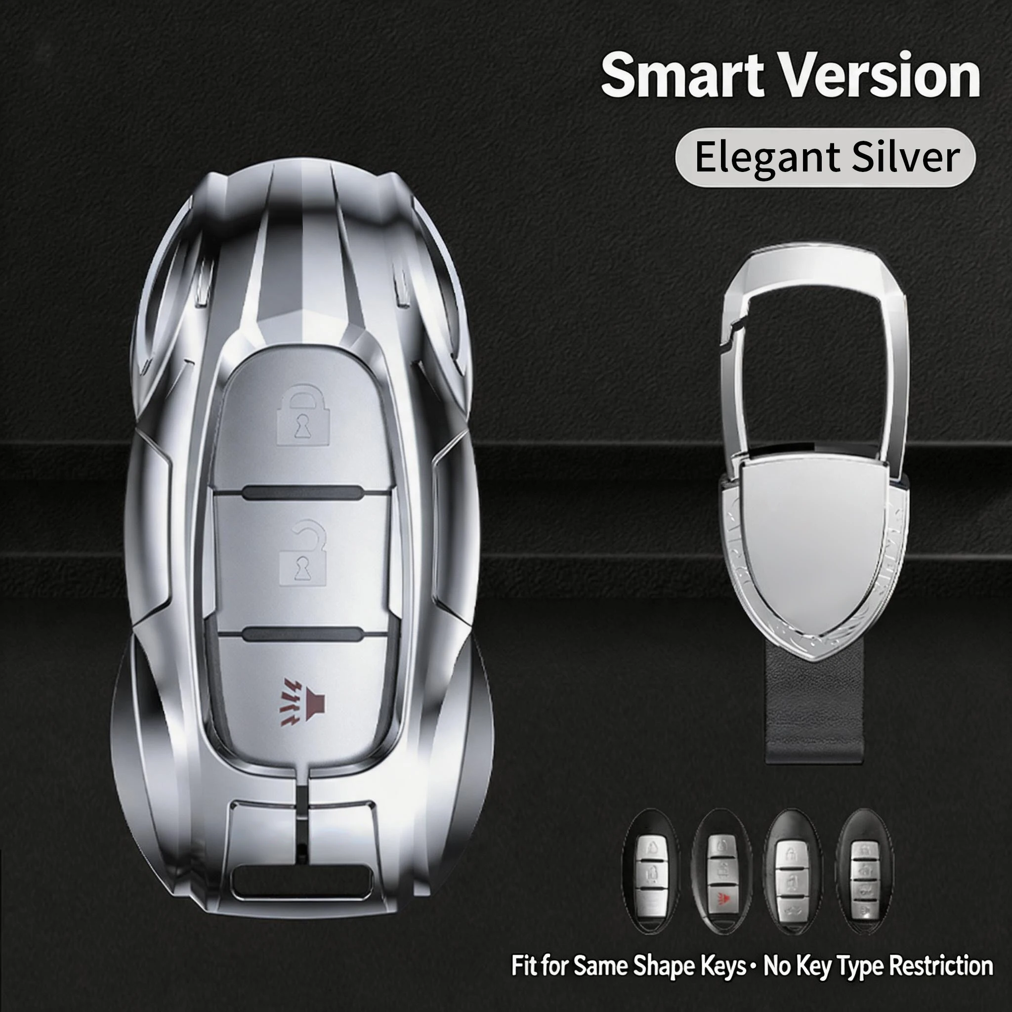 Applicable to Infiniti Q50 QX80 Zinc Alloy Car Key Protective Case - Interior Gadget Accessory Durable Funda Llavecar view 2